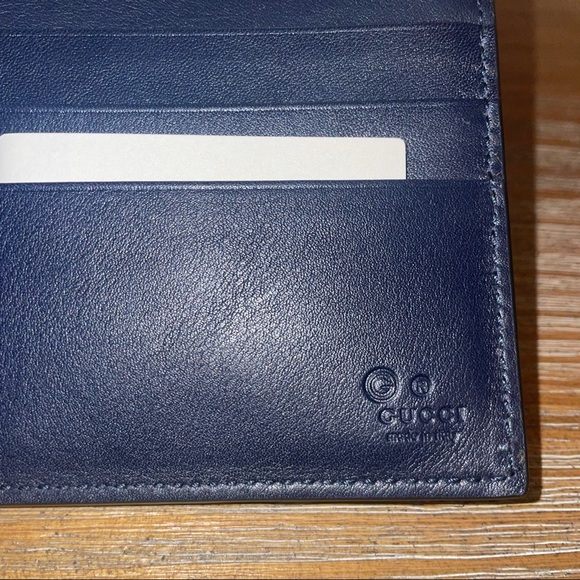 Gucci MicroGuccissima GG Logo Blue Leather Wallet with Removable Insert - Picture 16 of 16